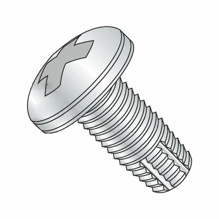 Newport Fasteners Thread Cutting Screw, #6-32 x 3/4 in, Zinc Plated Steel Pan Head Phillips Drive, 100 PK 222382-100